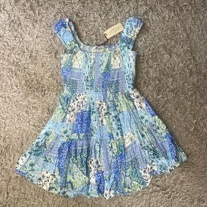 Ivy Patch Mini Dress - blue, size medium, never worn